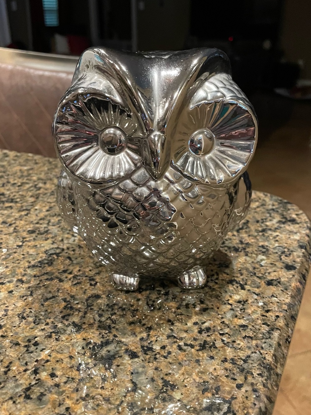 Silver Owl Figurine
